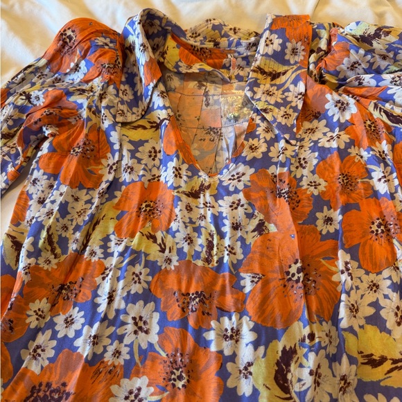 NWT Free People Sugar Crush Orange Floral Mini Dress Women’s Medium - Picture 6 of 8